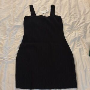 Body con Ribbed Black Dress